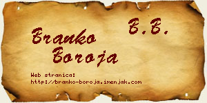 Branko Boroja vizit kartica